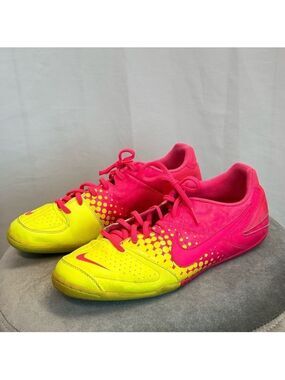 Nike neon fluorescent pink yellow women’s soccer running shoes 9.5